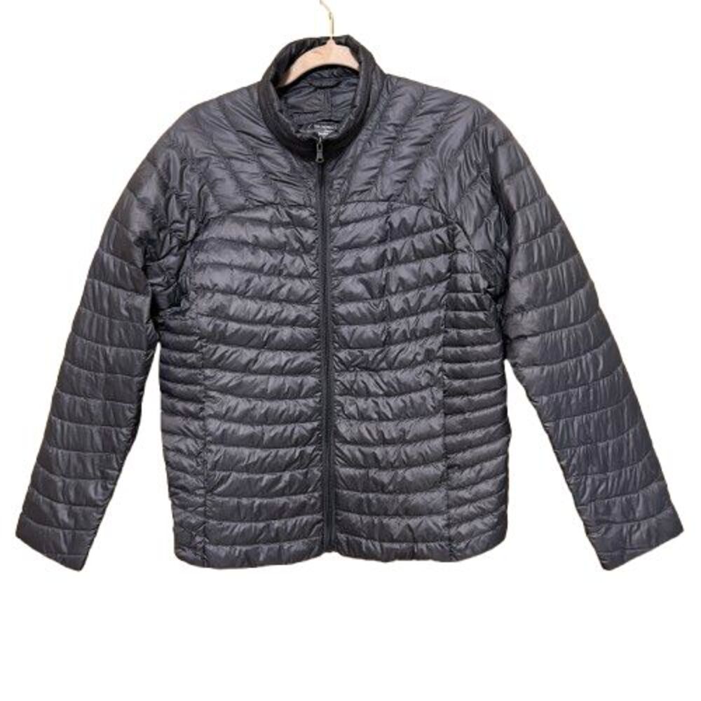 Be Inspired Down Packable Jacket Womens XL Gray Lightweight Mock Neck Puffer